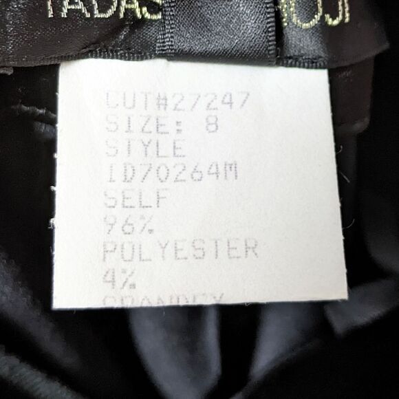 TADASHI SHOJI Stretch Satin Skirt Black 8 - Picture 5 of 6